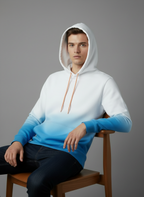 Cavana Unisex Tie Dye Hoodie (White and Blue)