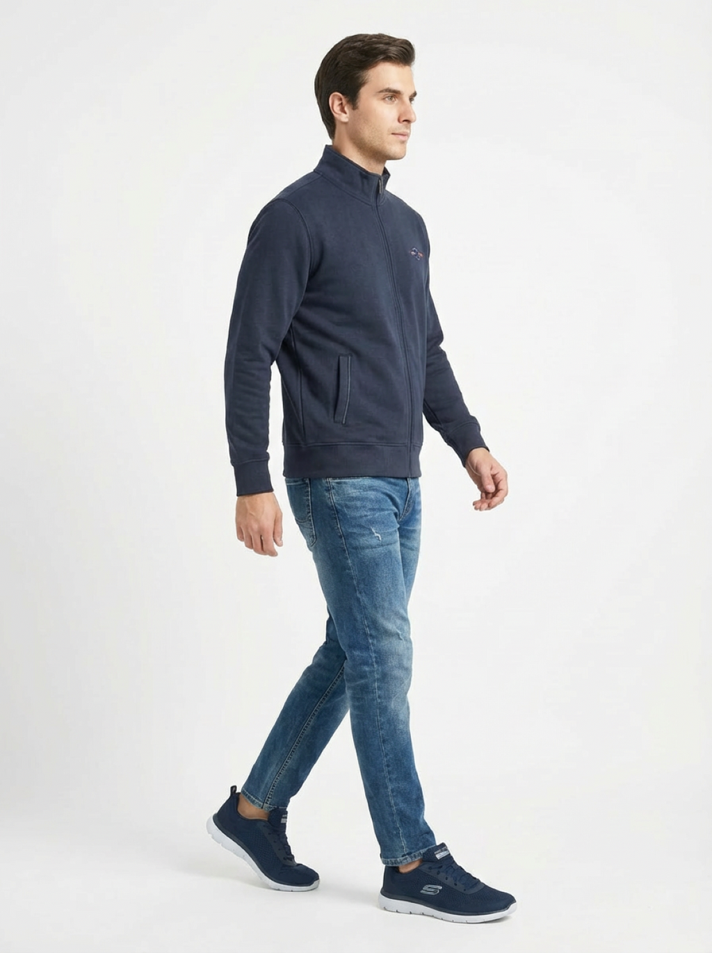 Il Granchio Man Zip Jacket Navy