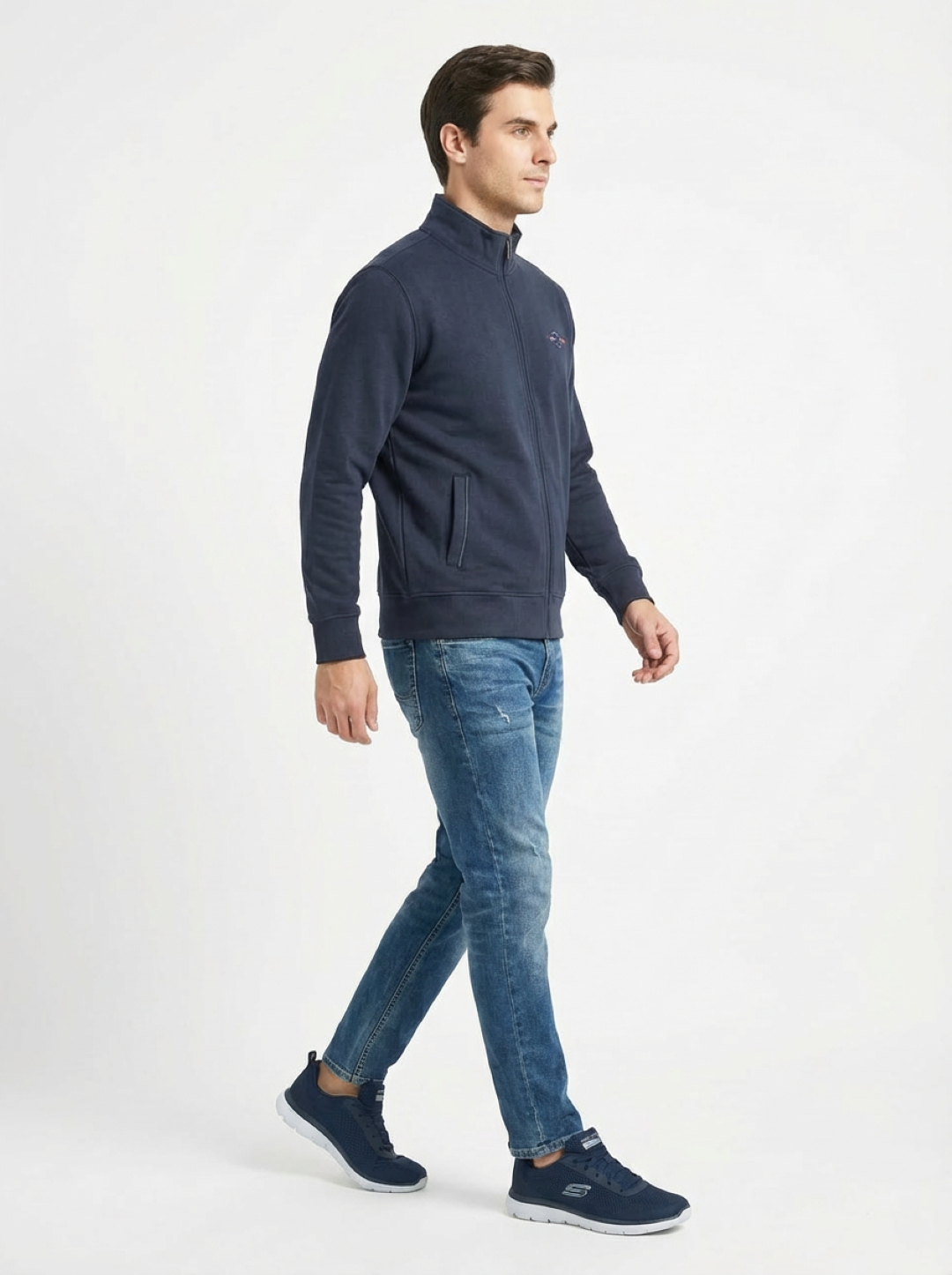 Il Granchio Man Zip Jacket Navy