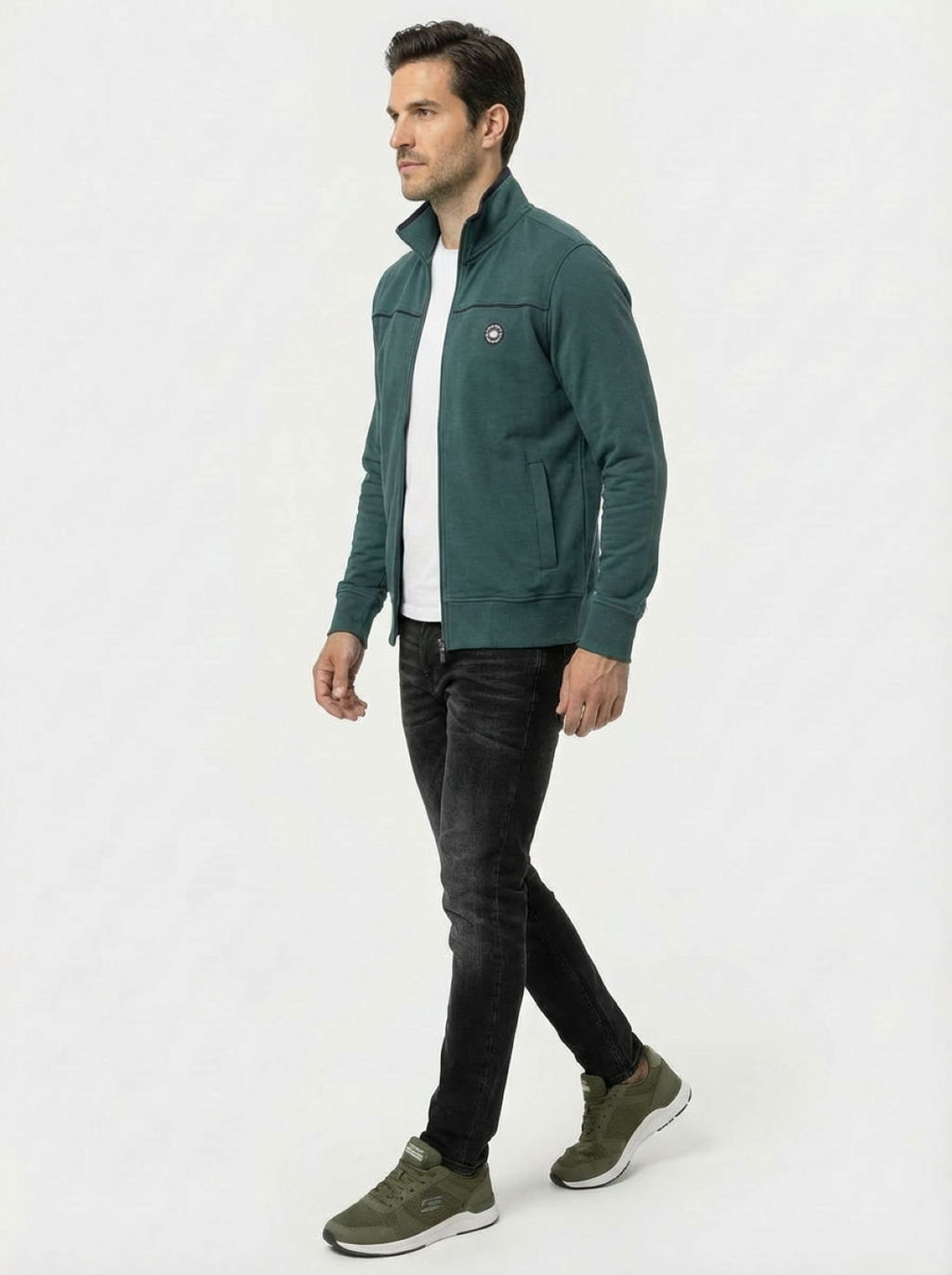 Il Granchio Man Zip Jacket Muted Green