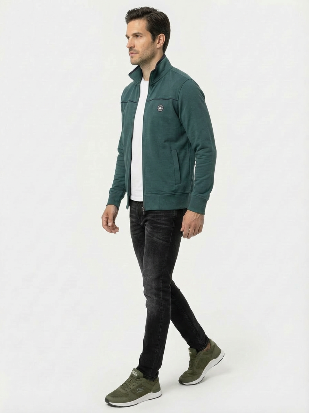 Il Granchio Man Zip Jacket Muted Green