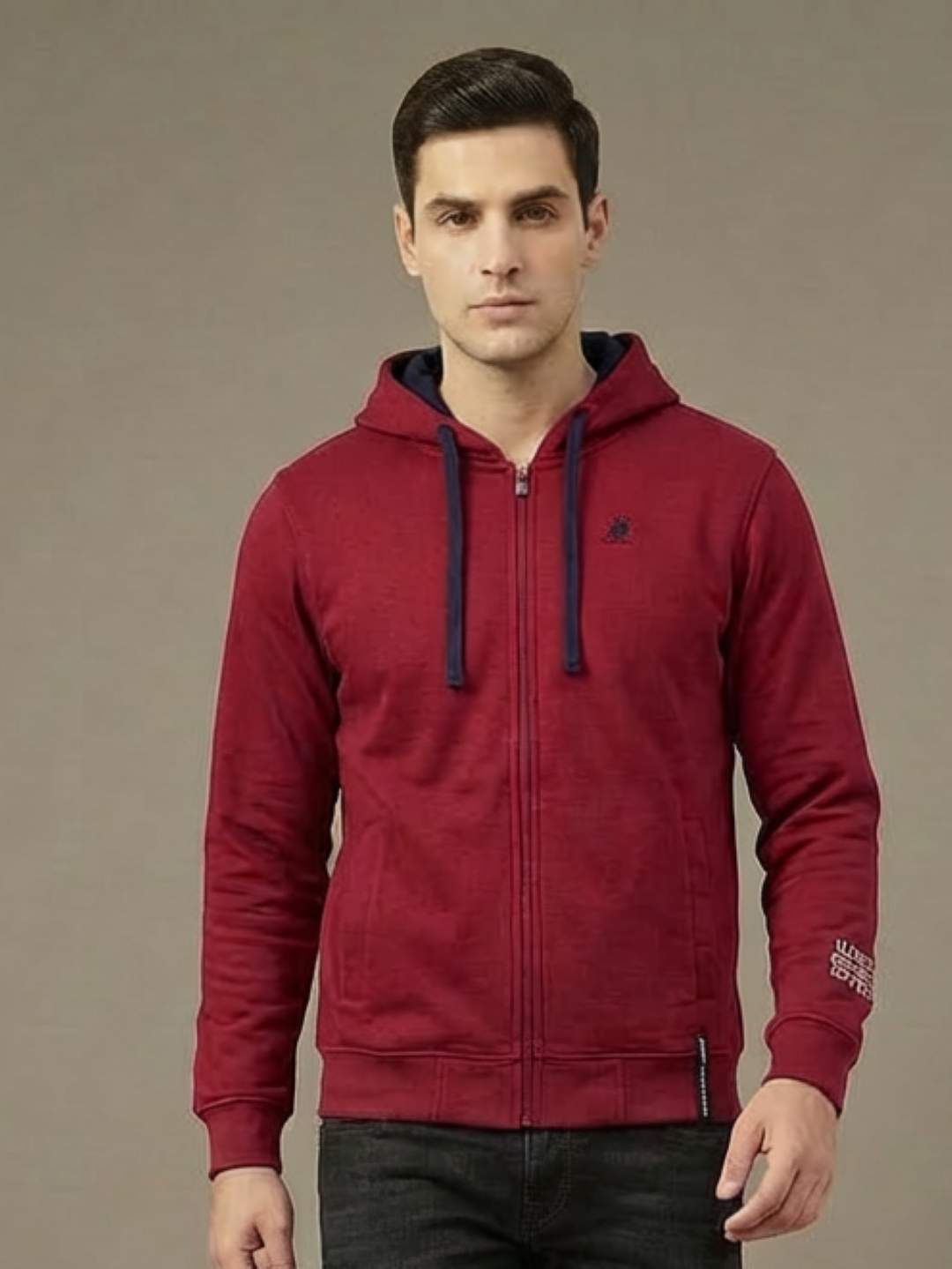 US Grand Polo Zip Man Hoodie Red