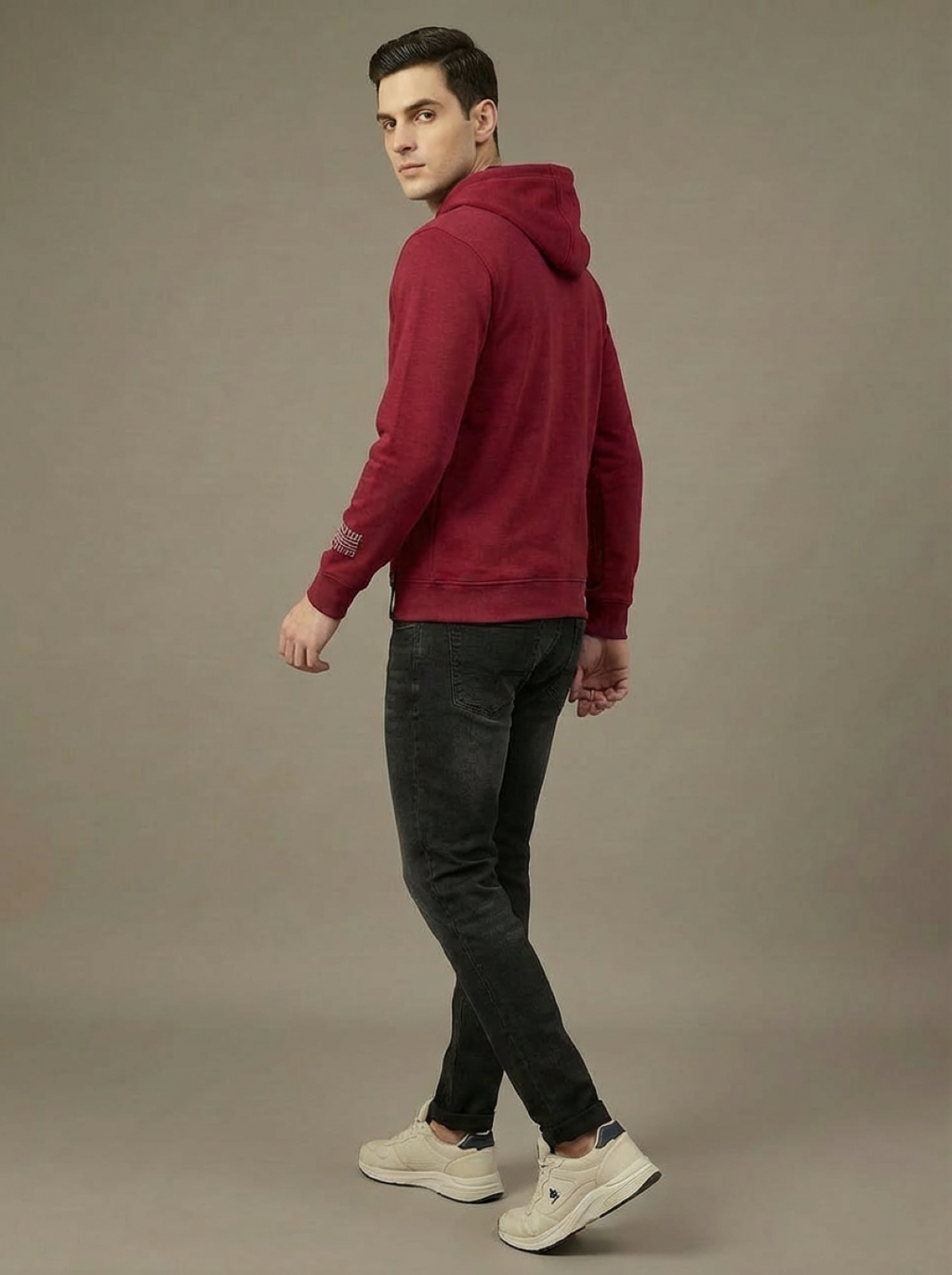 US Grand Polo Zip Man Hoodie Red