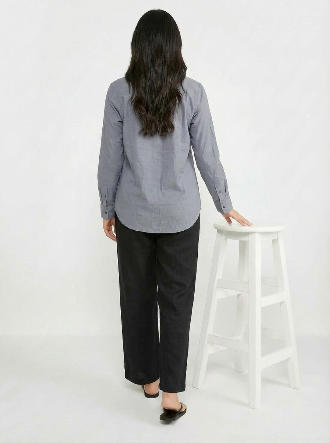 C&A Ladies Shirt Grey Blue