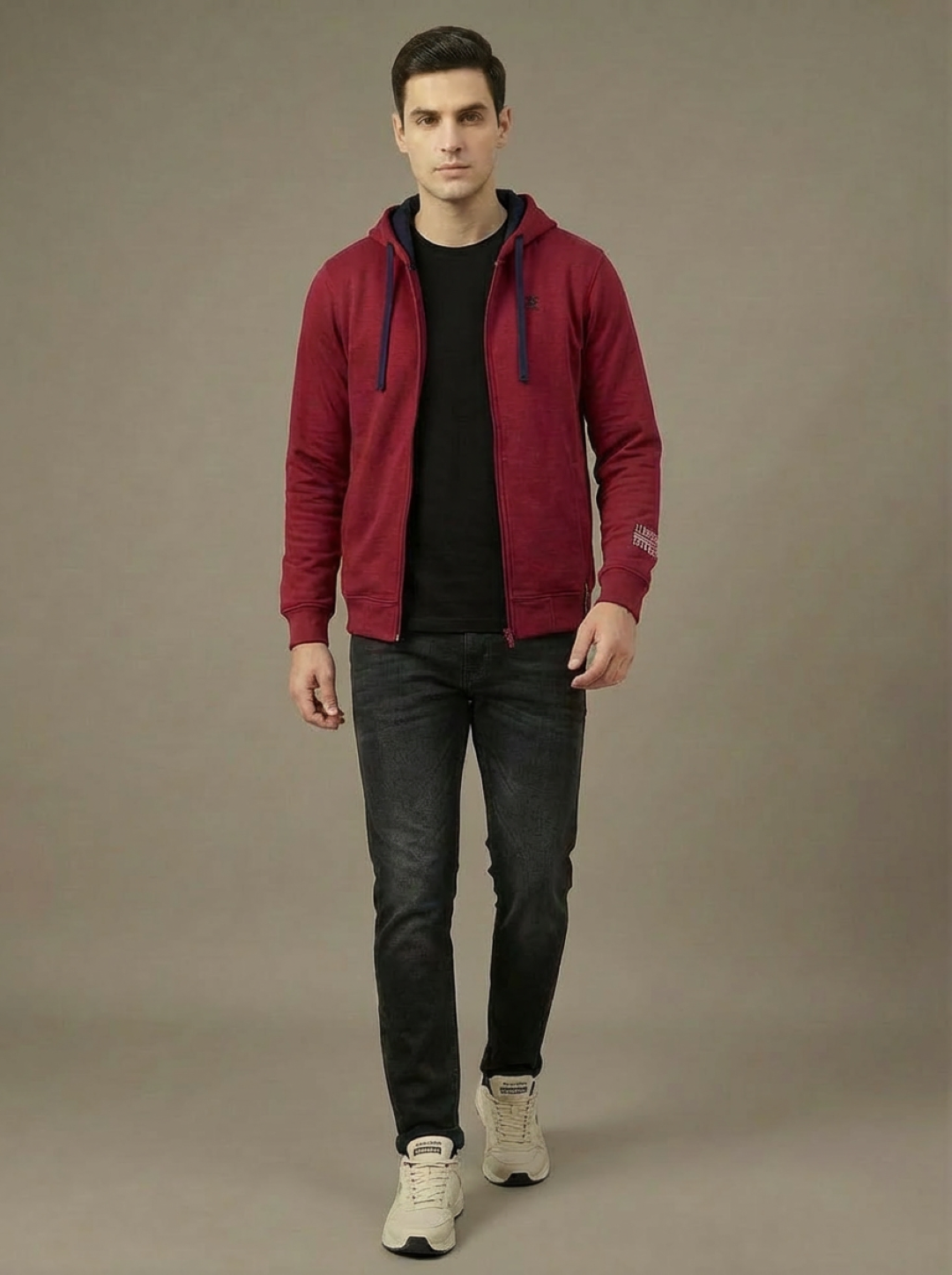 US Grand Polo Zip Man Hoodie Red