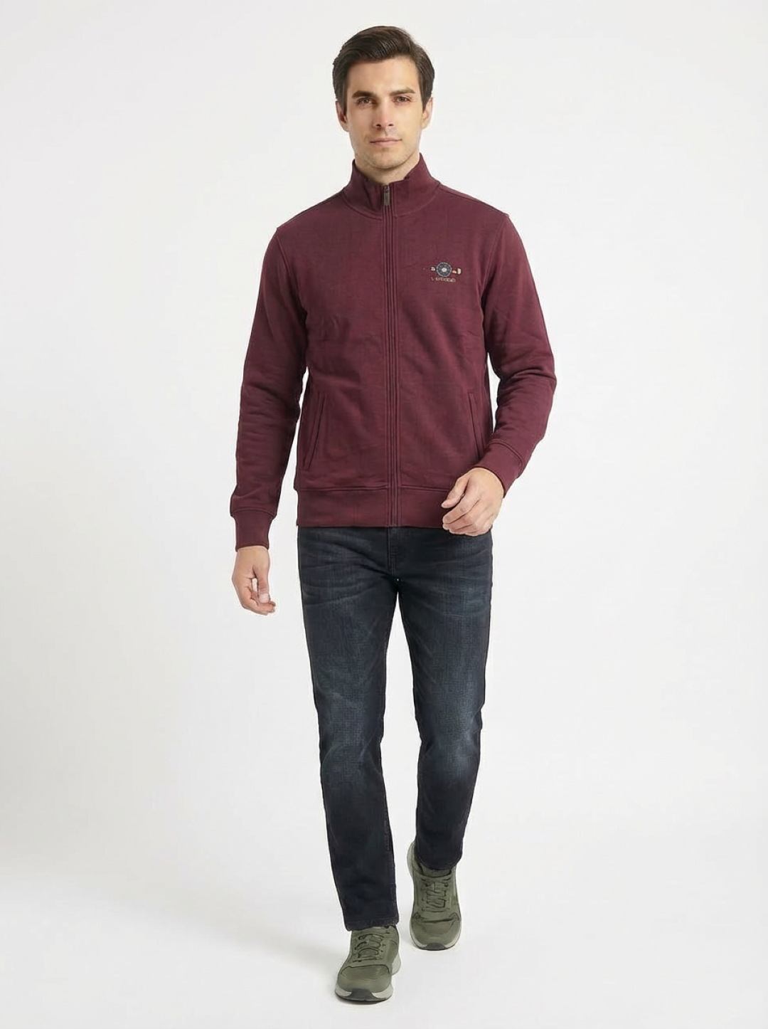 Il Granchio Man Zip Jacket Maroon