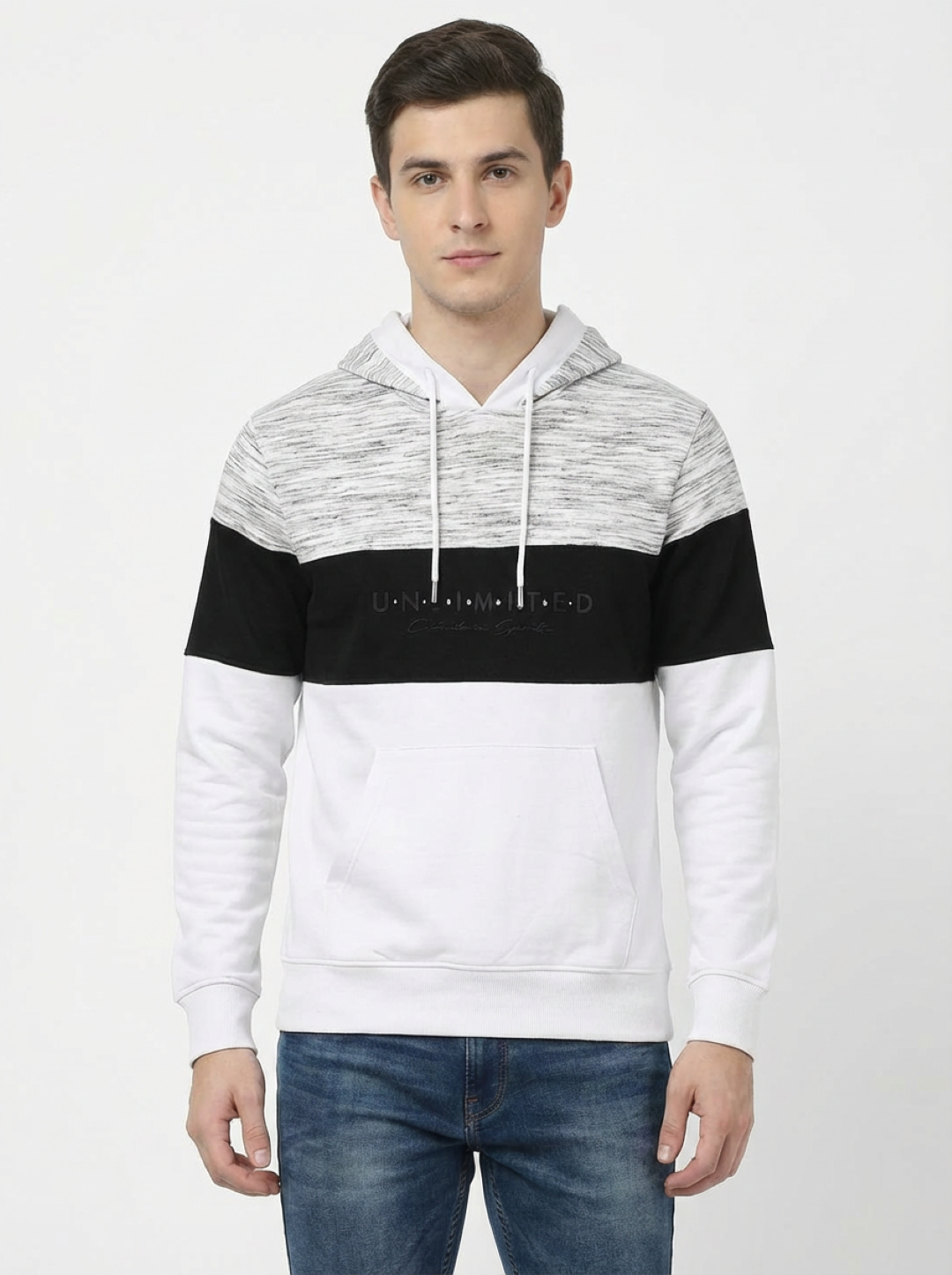 Clyton Man Pullover Hoodie Marl Grey