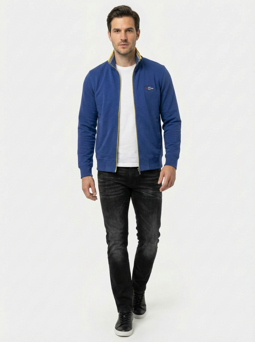 Il Granchio Man Zip Jacket Royal Blue