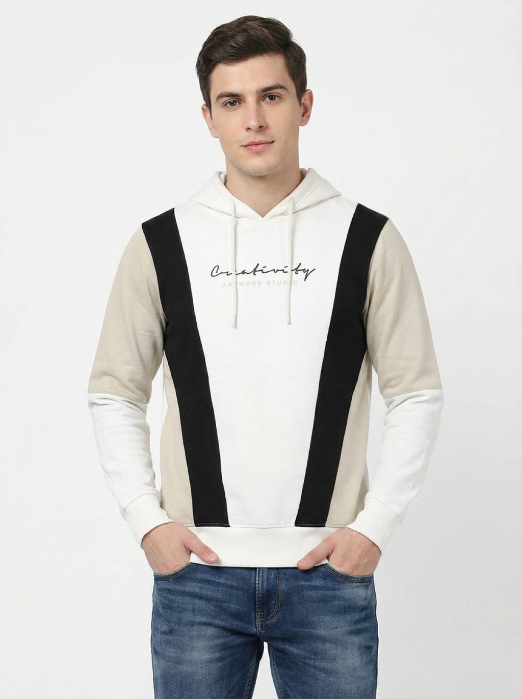 Clyton Man Pullover Hoodie Off-White