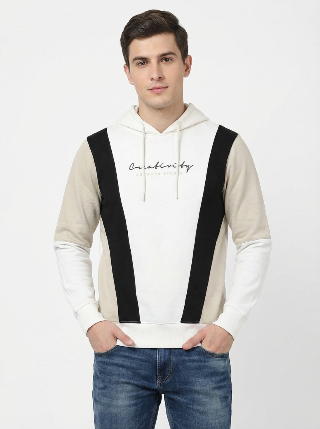 Clyton Man Pullover Hoodie Off-White