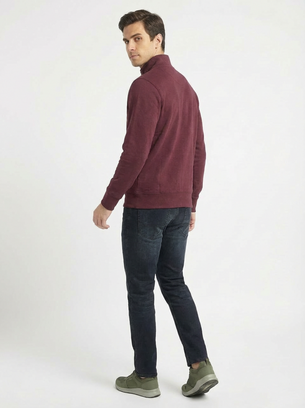 Il Granchio Man Zip Jacket Maroon