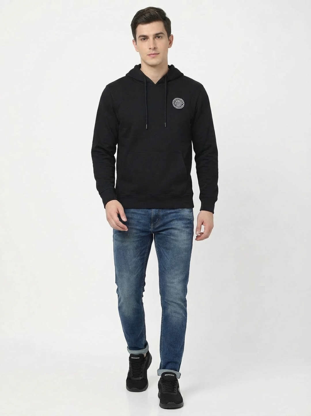 C&A Man Pullover Hoodie Black