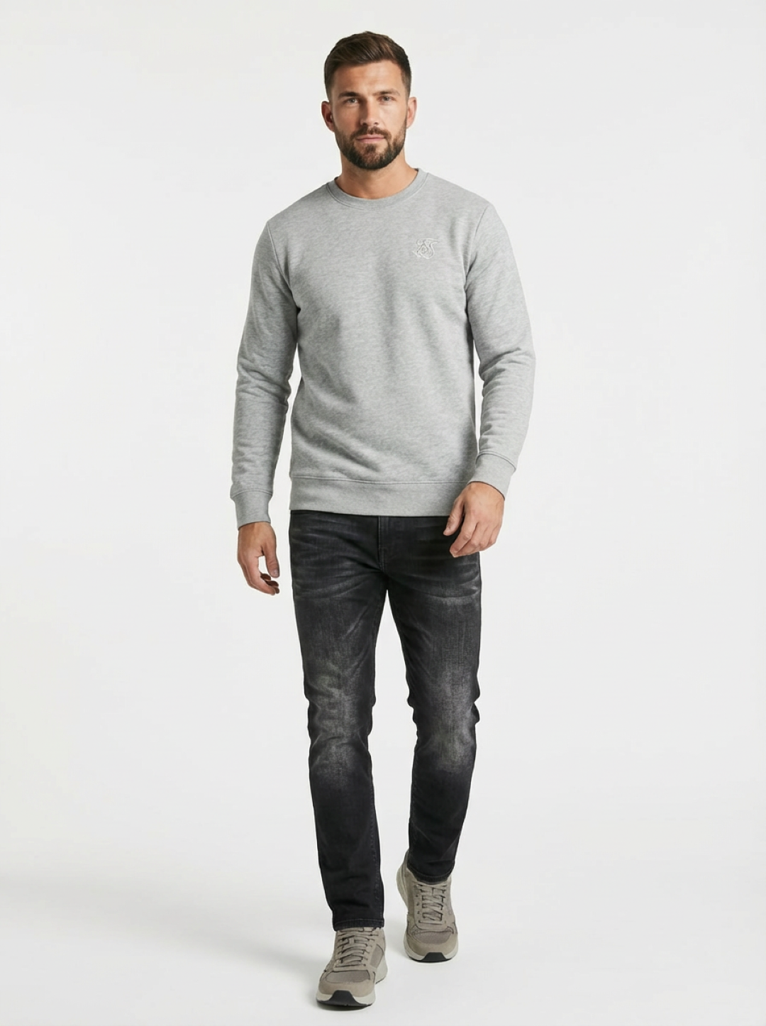 Sik Silk Man Sweatshirt Grey Melange