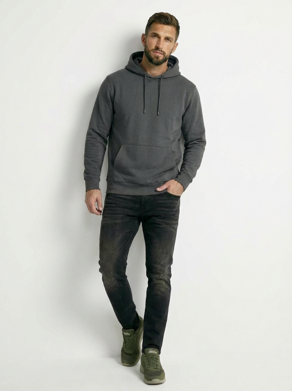 River Island Man Hoodie Sport Grey