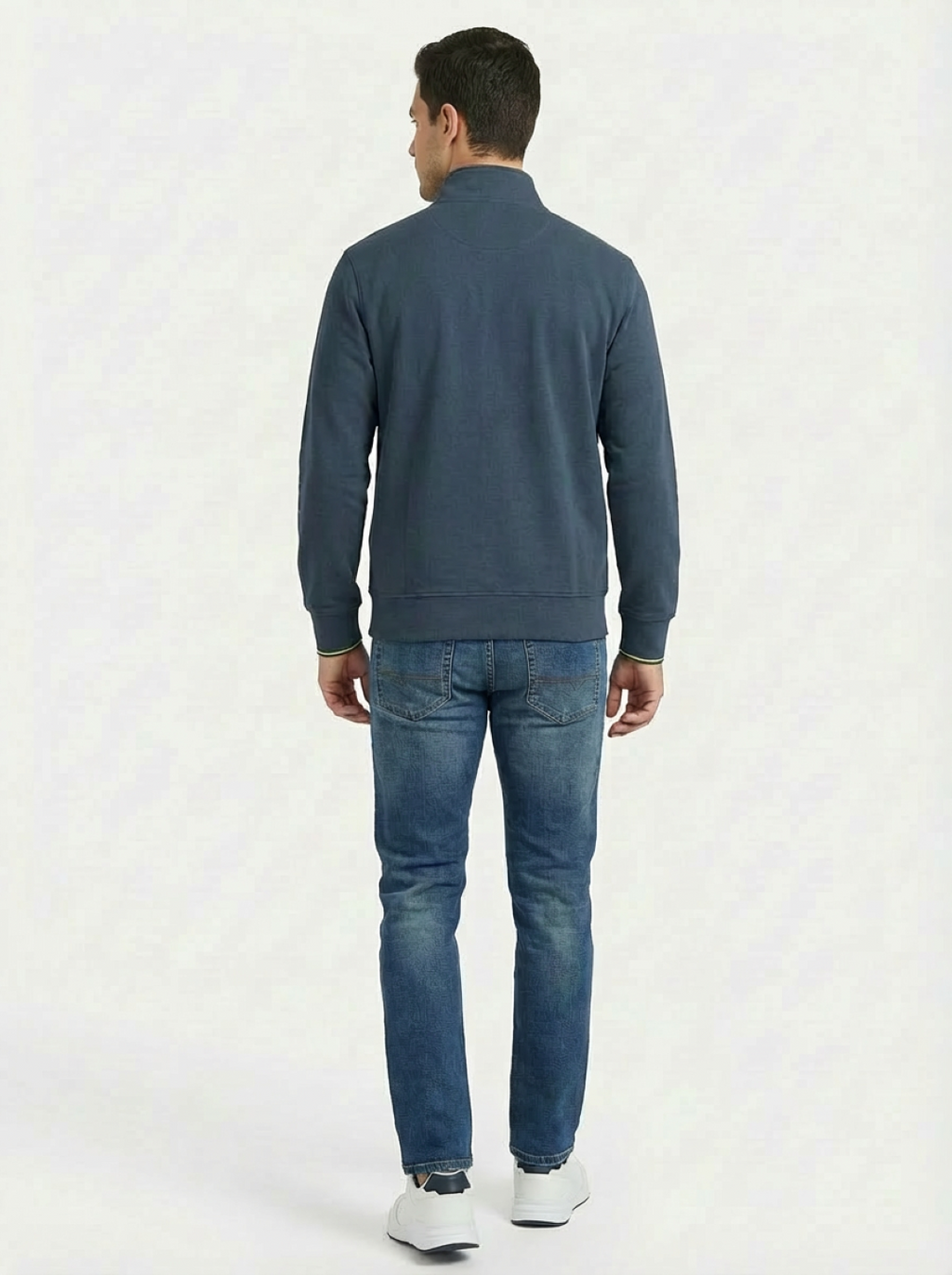 Cotton Belt Man Zip Jacket Navy