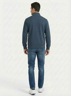 Cotton Belt Man Zip Jacket Navy