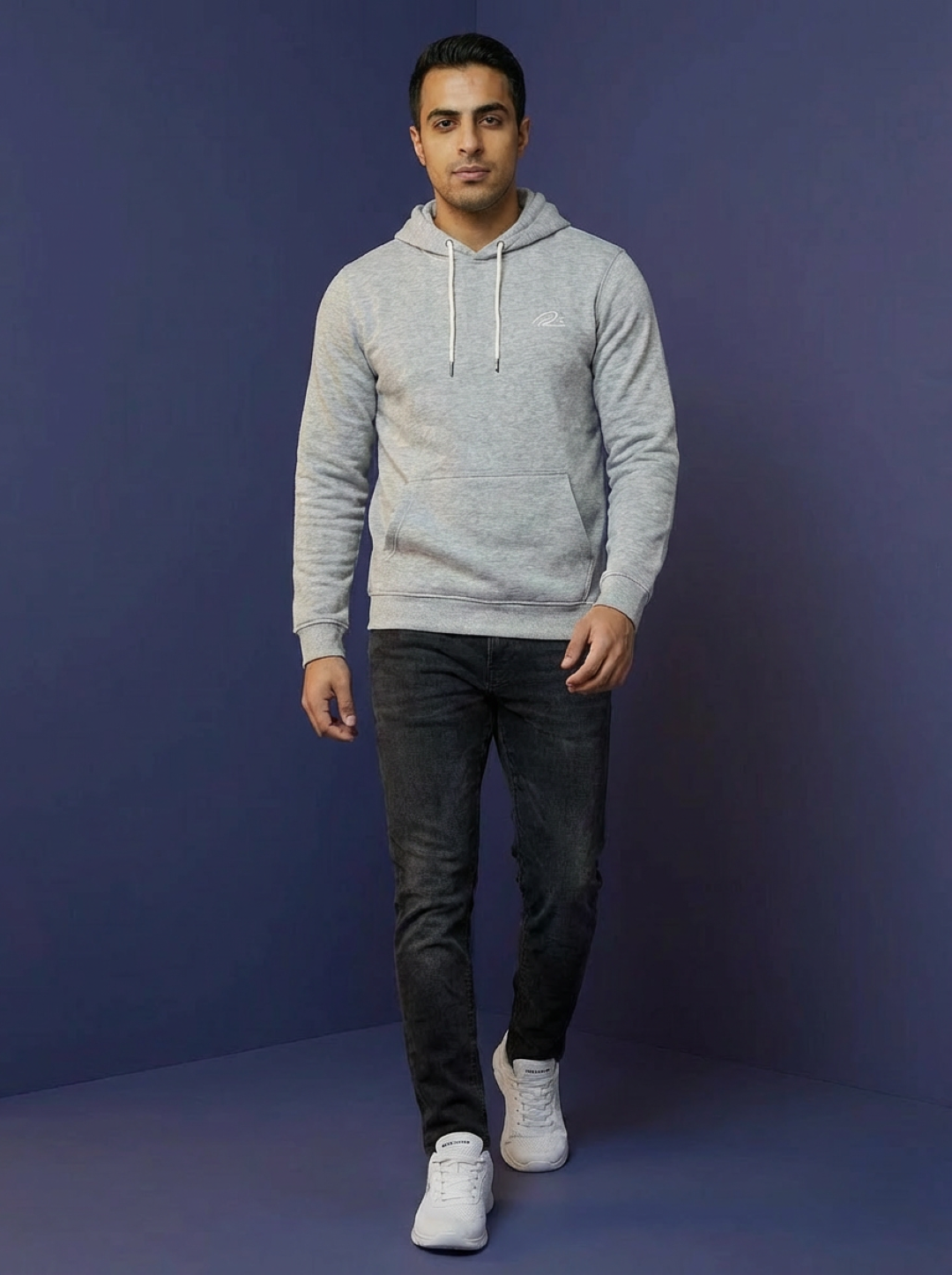 River Island Man Hoodie Heater Grey