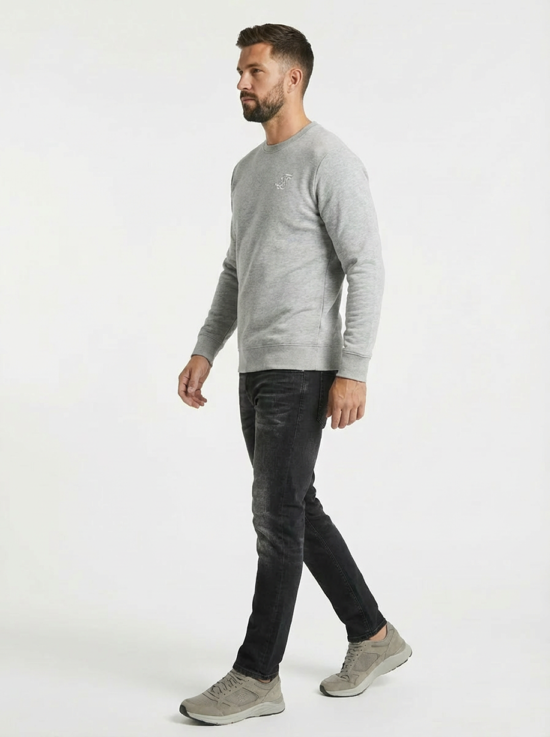 Sik Silk Man Sweatshirt Grey Melange