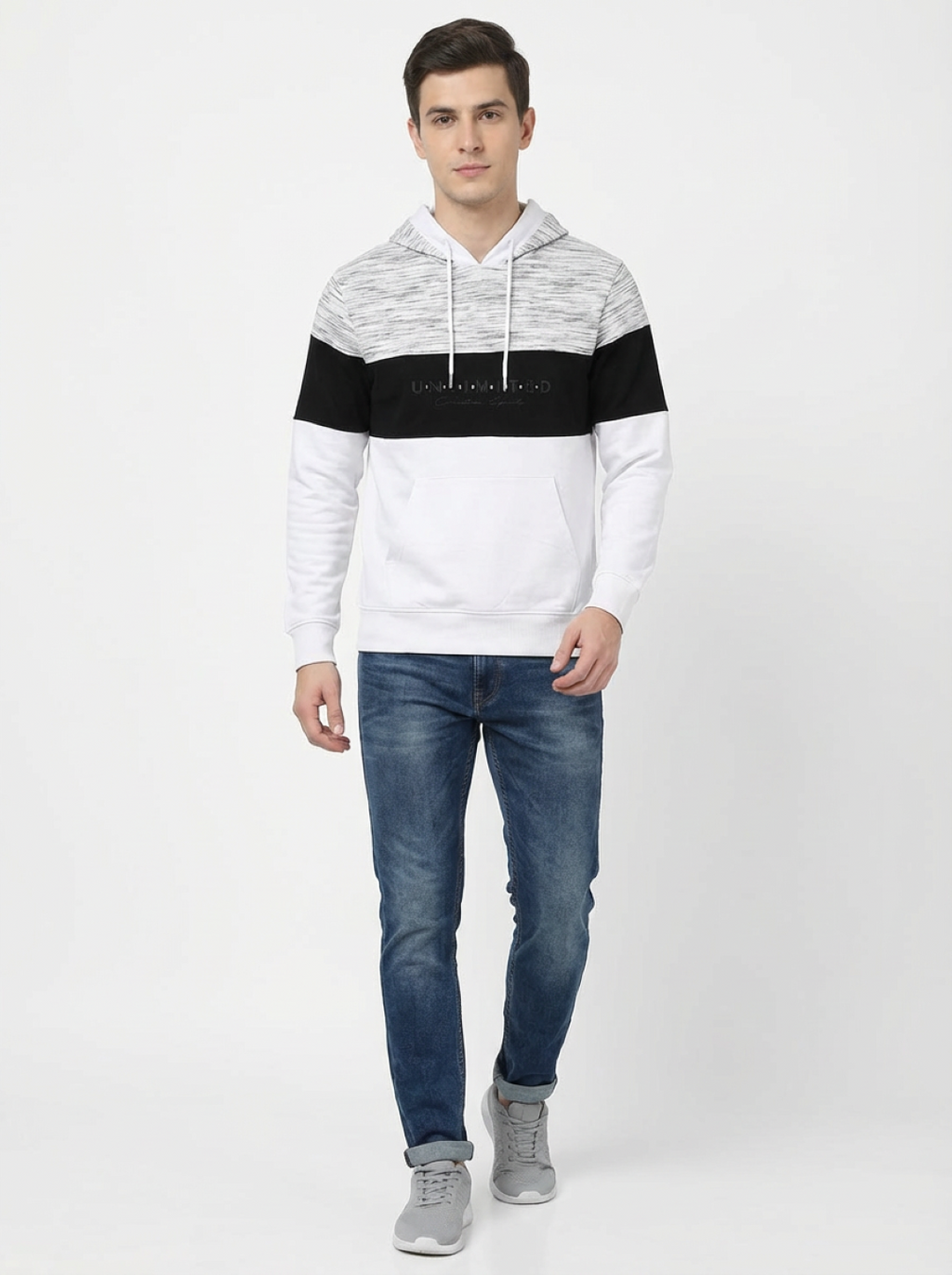 Clyton Man Pullover Hoodie Marl Grey