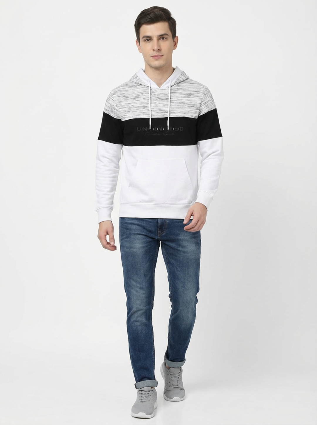 Clyton Man Pullover Hoodie Marl Grey