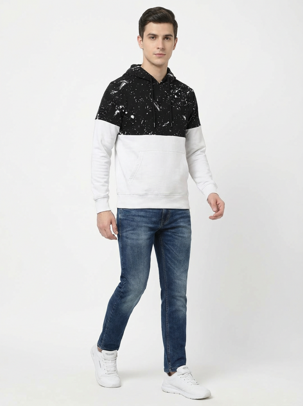 Clyton Man Pullover Hoodie Black Canvas