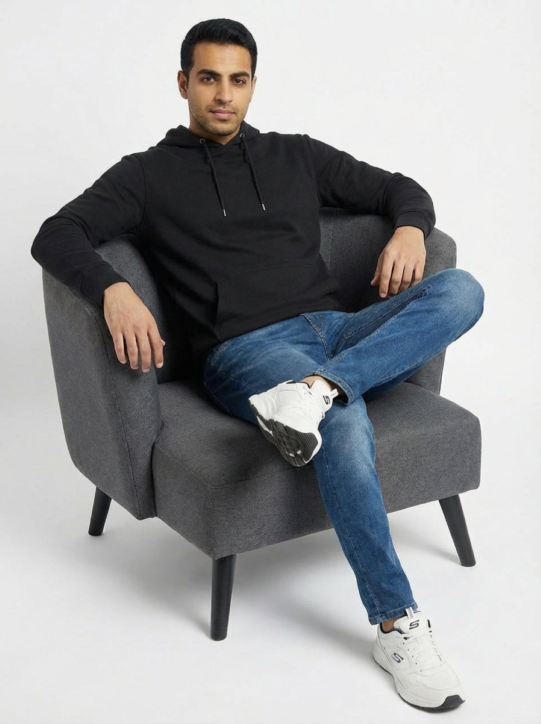River Island Man Hoodie Black