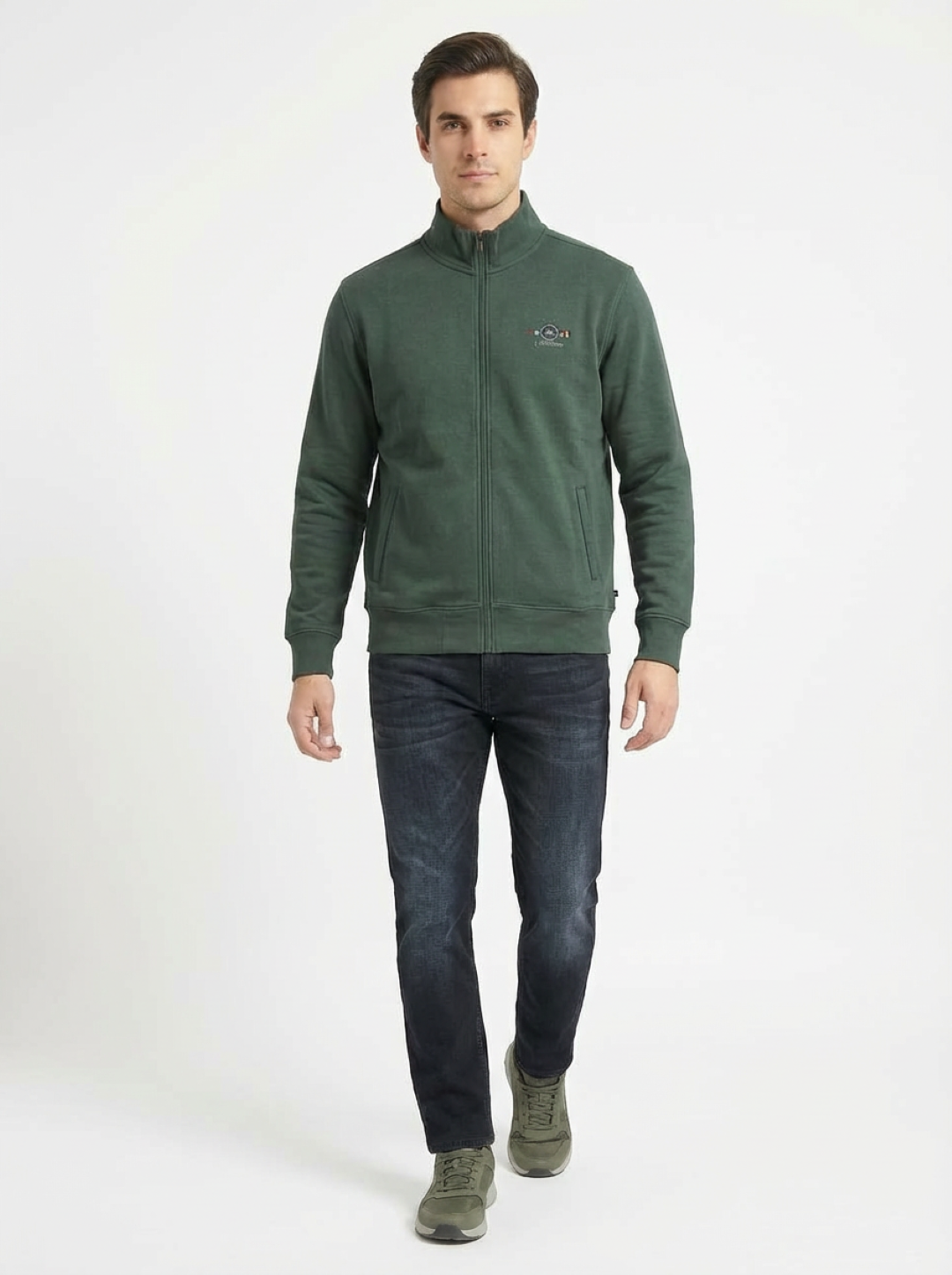 Il Granchio Man Zip Jacket Olive