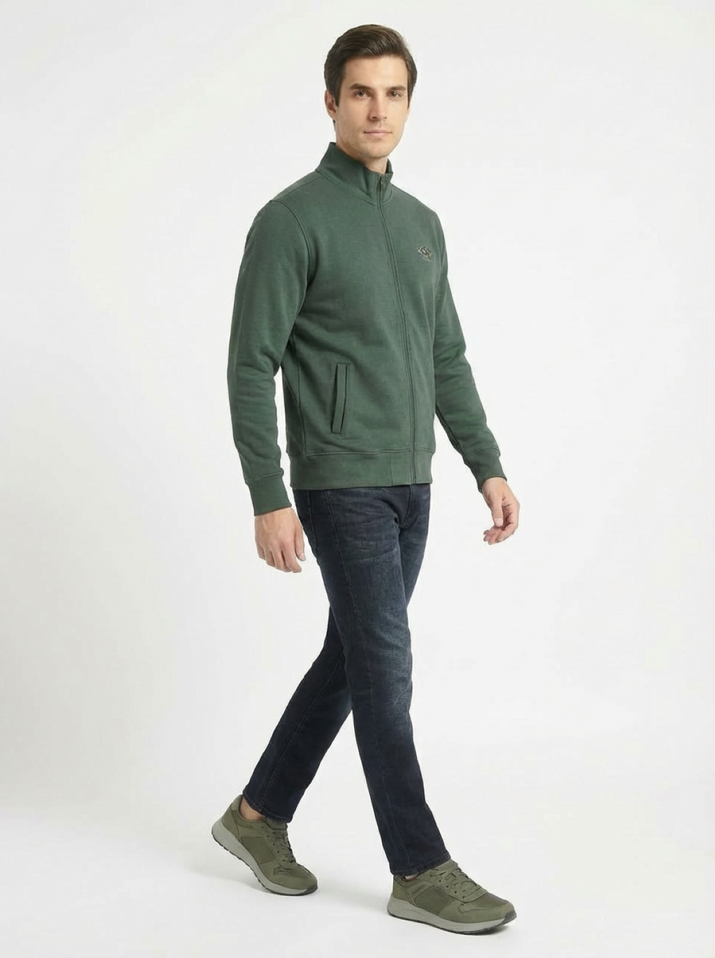 Il Granchio Man Zip Jacket Olive