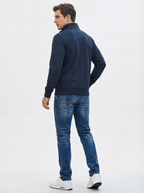 Cotton Belt Man Zip Jacket Navy