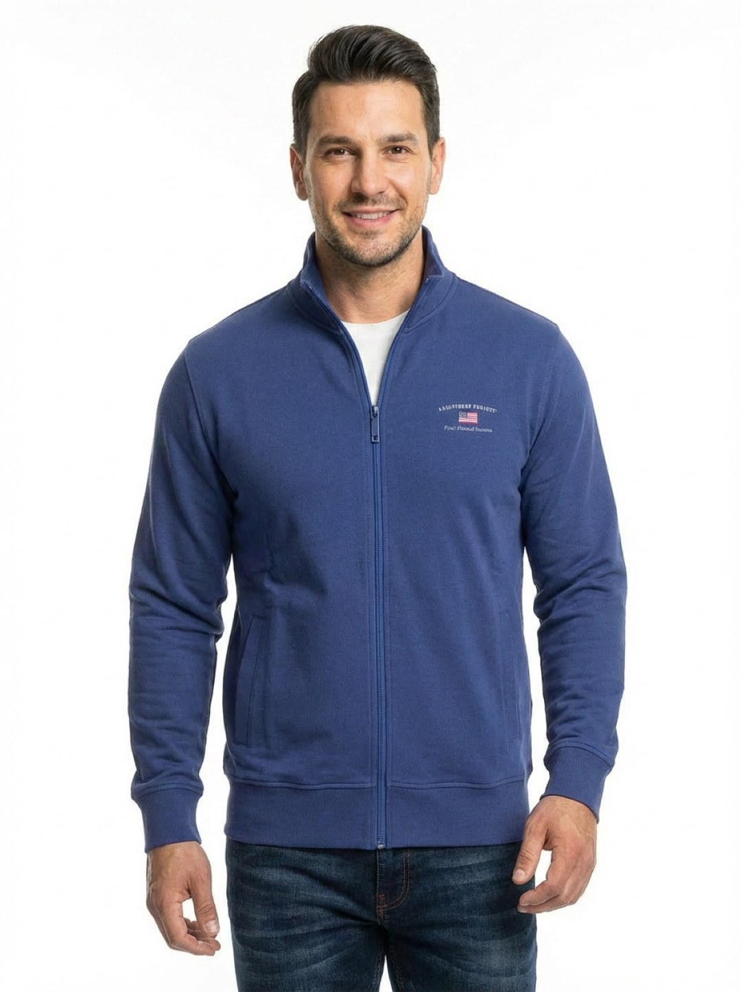 Cotton Belt Man Zip Jacket Royal Blue