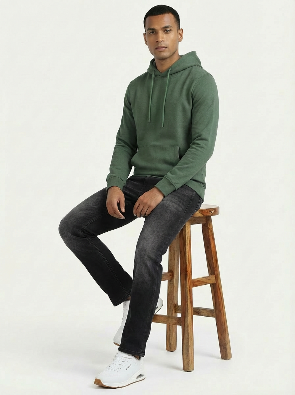 Topman Man Hoodie Forest Green