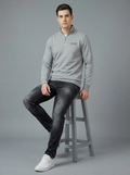 CBF Men Half Zip Sweatshirt Grey