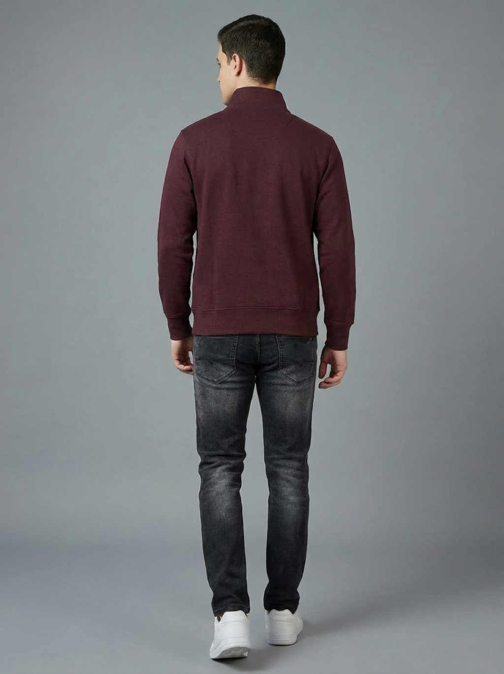 II Granchio Men Half Zip Sweatshirt Maroon