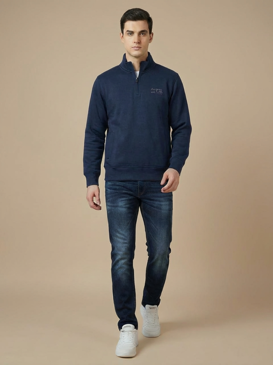 II Granchio Men Half Zip Sweatshirt Teal Blue