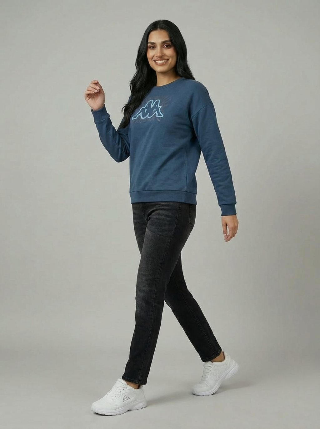 Kappa Ladies Sweatshirt Teal Blue