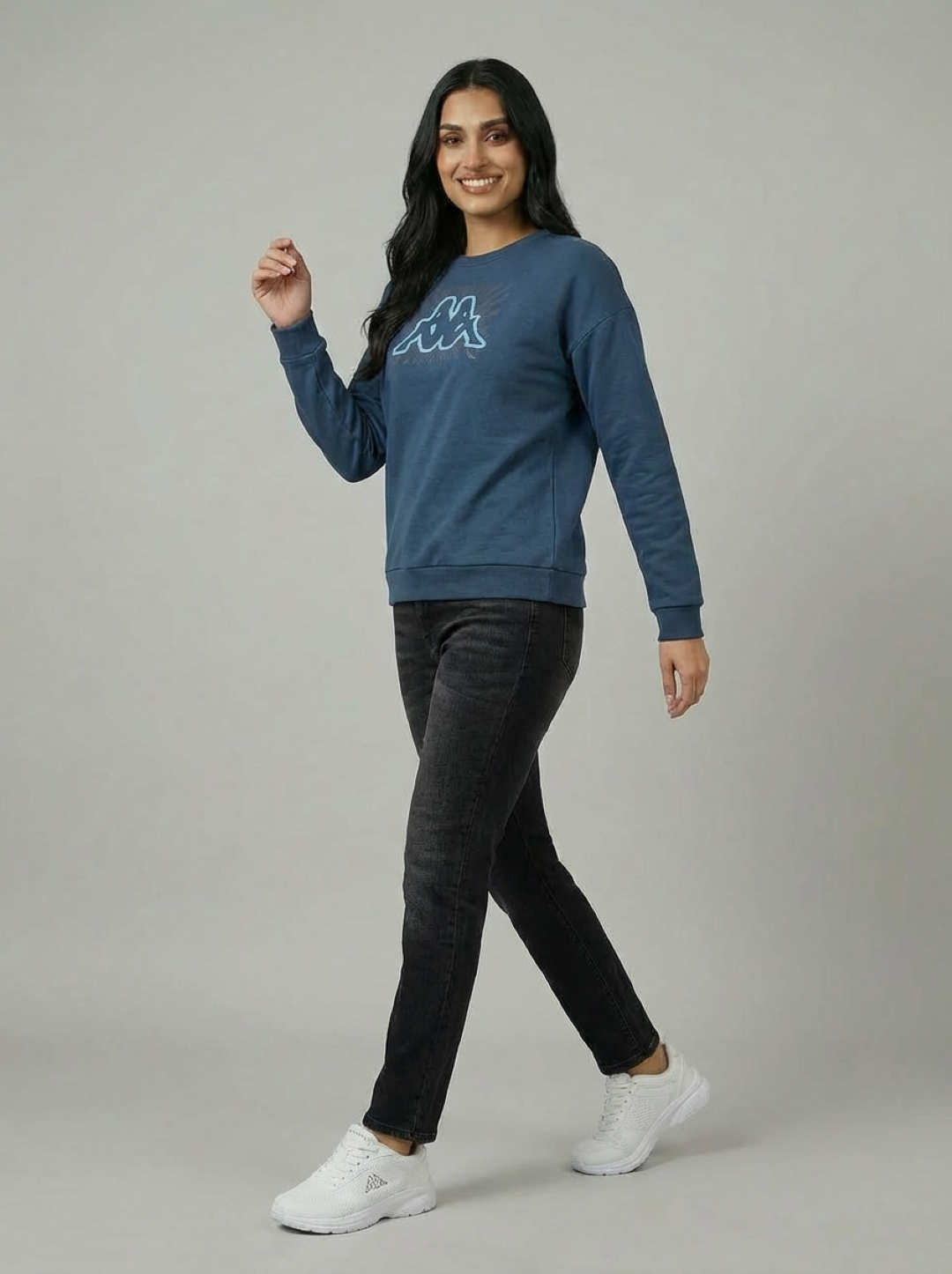 Kappa Ladies Sweatshirt Teal Blue