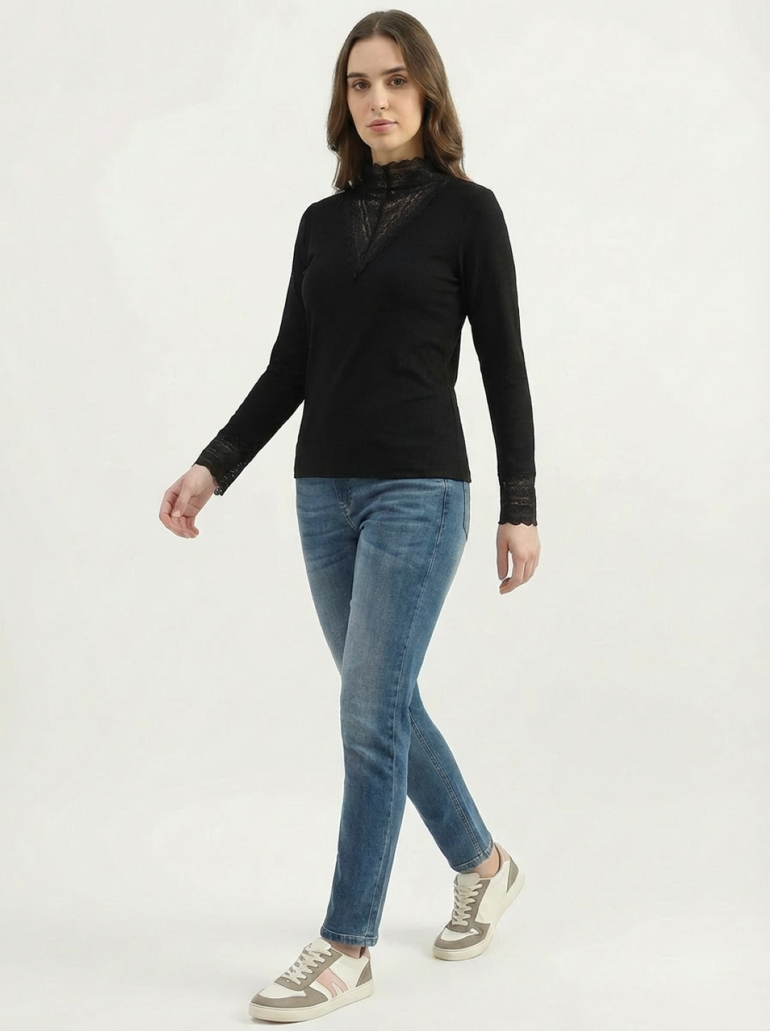 Long Sleeved Top Black Style 55