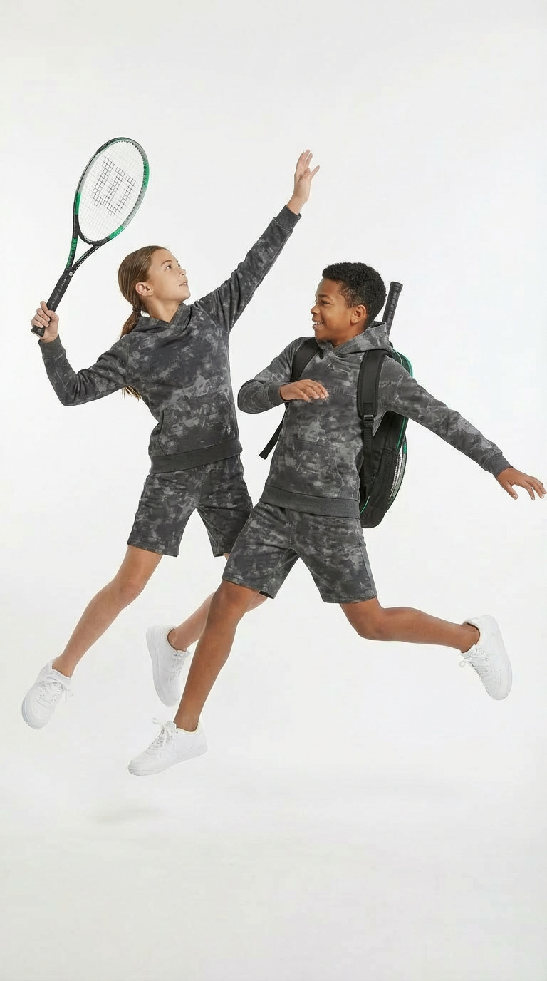 Adult Girls & Boys Unisex Set Black & Gray